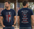 “New Labor Day Weekend Arrival” TMB Navy Blue w/TMB Flag Front & Gratitude & Respect Back (Details in Description) Unisex T-Shirt