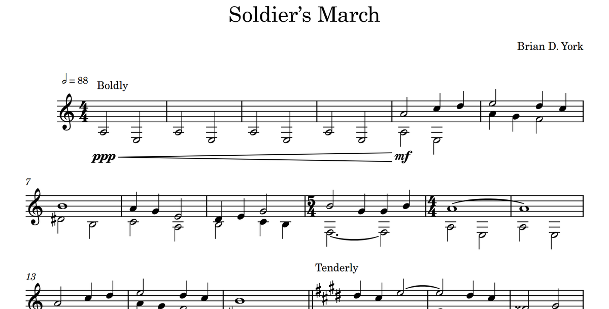 Soldier's March (solo guitar)