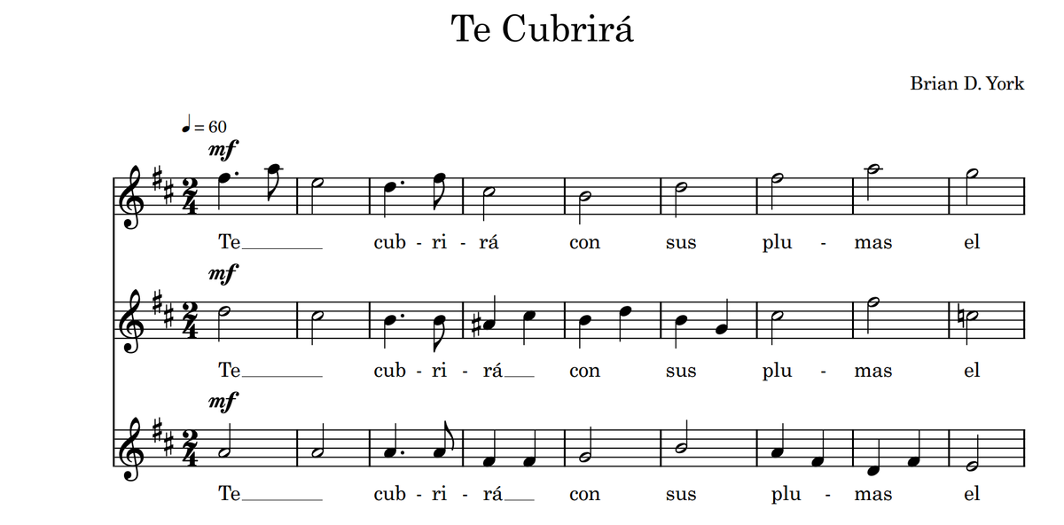 Te Cubrirá (SSA women's choir)