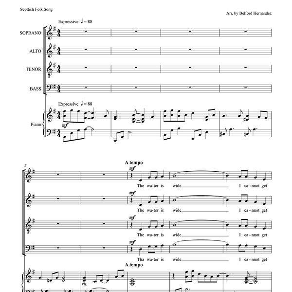 The Water Is Wide (SATB)