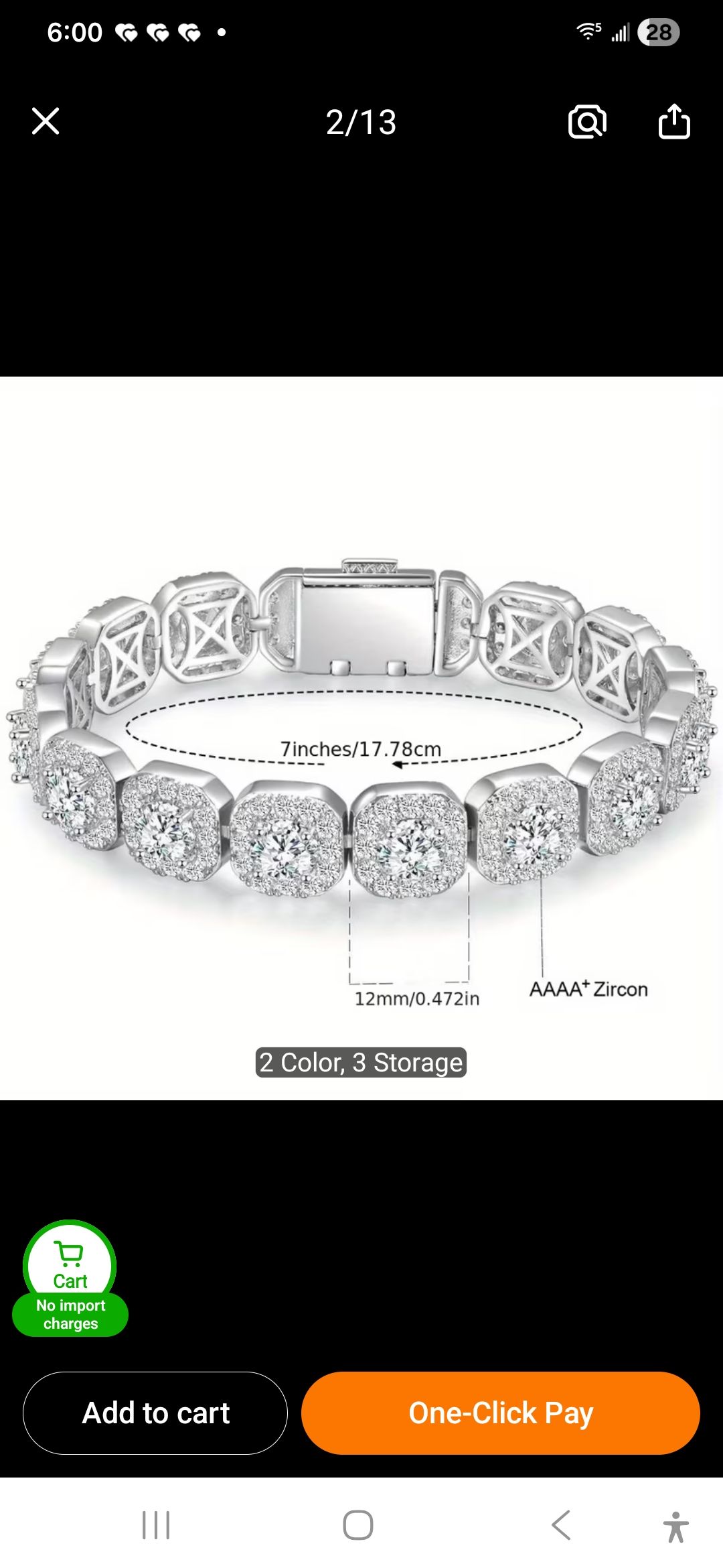 7.844 in MOISONITE BRACELET