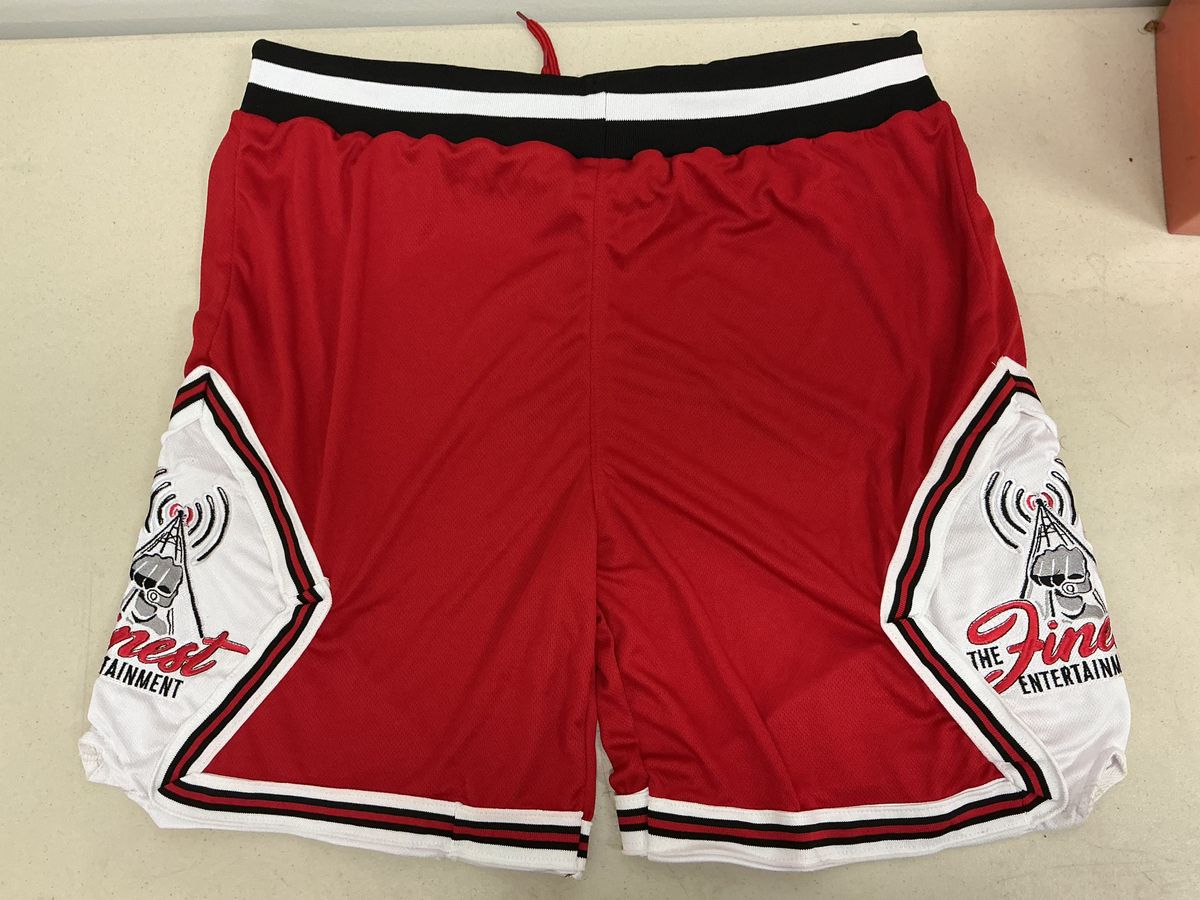 The Finest red athletic basketball shorts