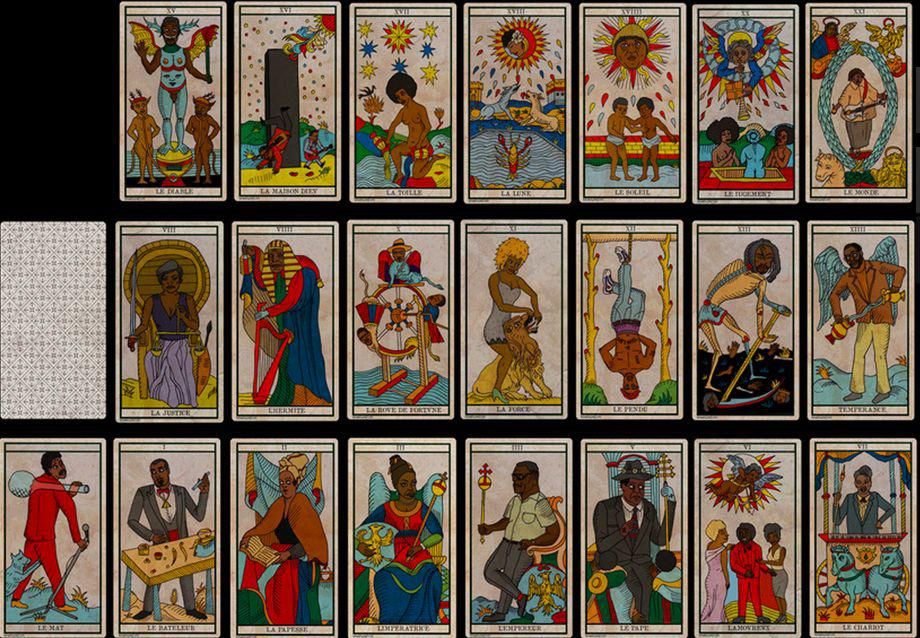King Khan Black Power Tarot Deck Major Arcana + the Unknown NOS OOP