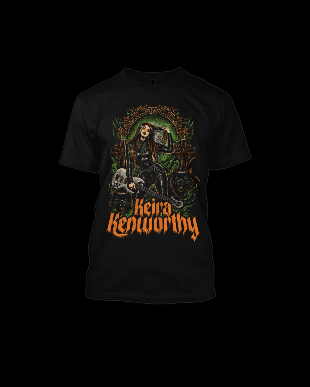 CEMETERY CATS - Orange & Green T-Shirt