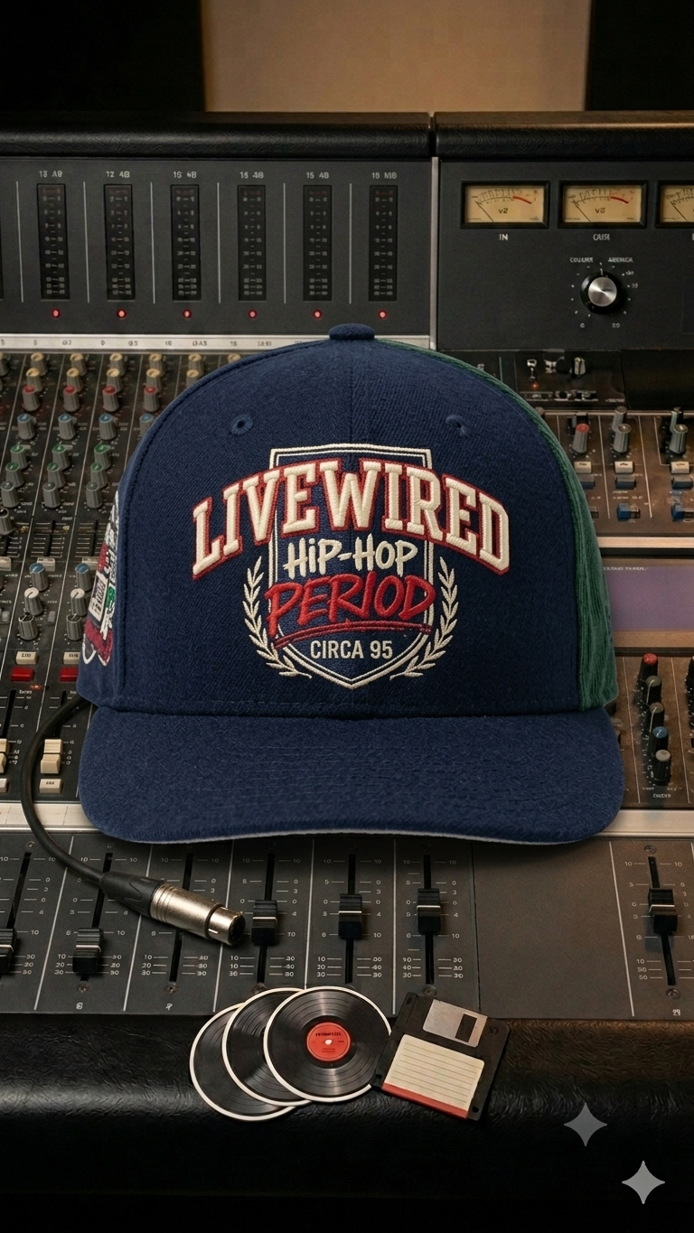 The "LiveWired Hip Hop Period" Corduroy Fitted Cap