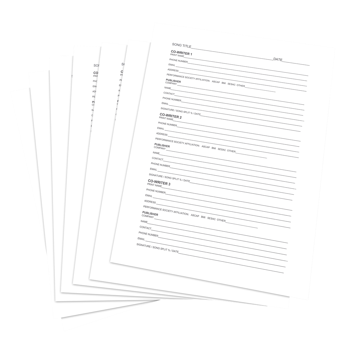 Music Split Sheets