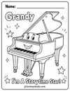 FREE Grandy the Piano Coloring Page