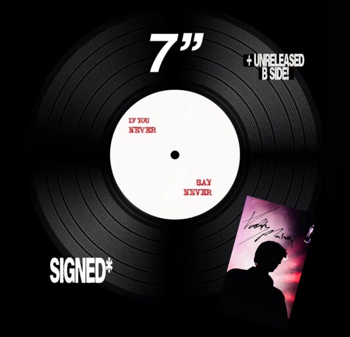 SIGNED: ‘if you never say never’ 7-inch single