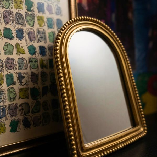 Gold Bead Arch Frame Mirror