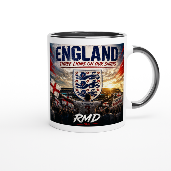England (Three Lions On Our Shirts) - Ceramic Mug
