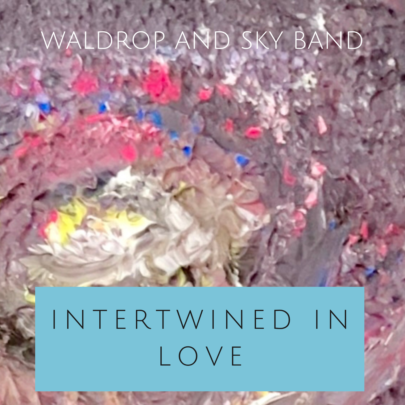 Original galaxy texture painting with glowing eye center cropped for Intertwined in Love by Waldrop and Sky Band