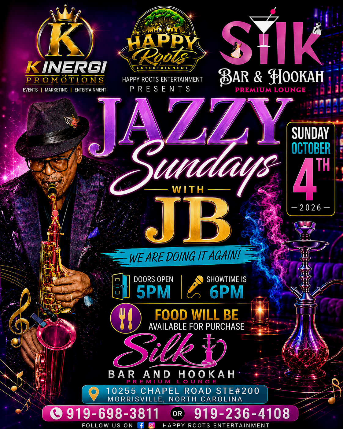 Jazzy Sunday’s @ Silk General Admission 10/4/2026