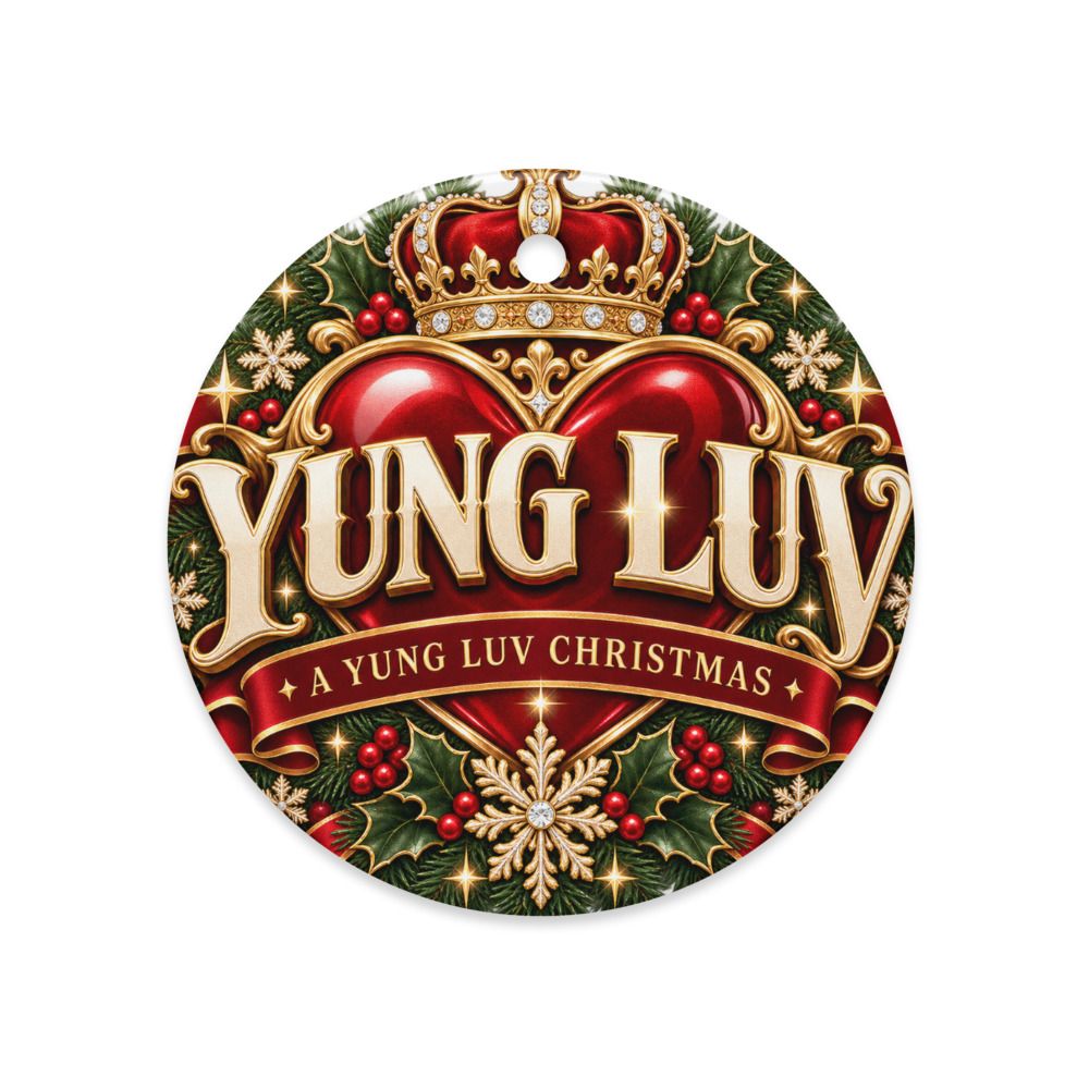 Yung Luv Christmas Collection β Crowned Heart Ceramic Ornament