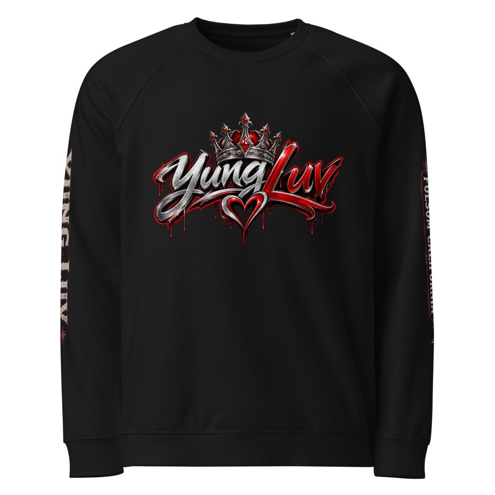 Yung Luv Crowned Heart Signature Unisex Raglan Sweatshirt