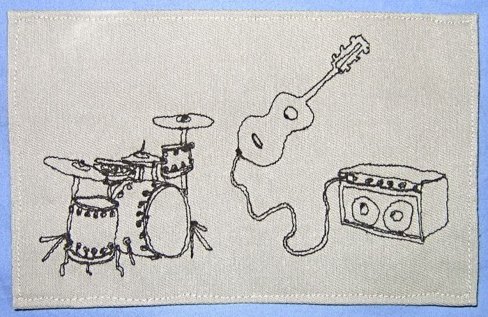 Drumset and Guitar w/ amp - aka: The Band Patch *