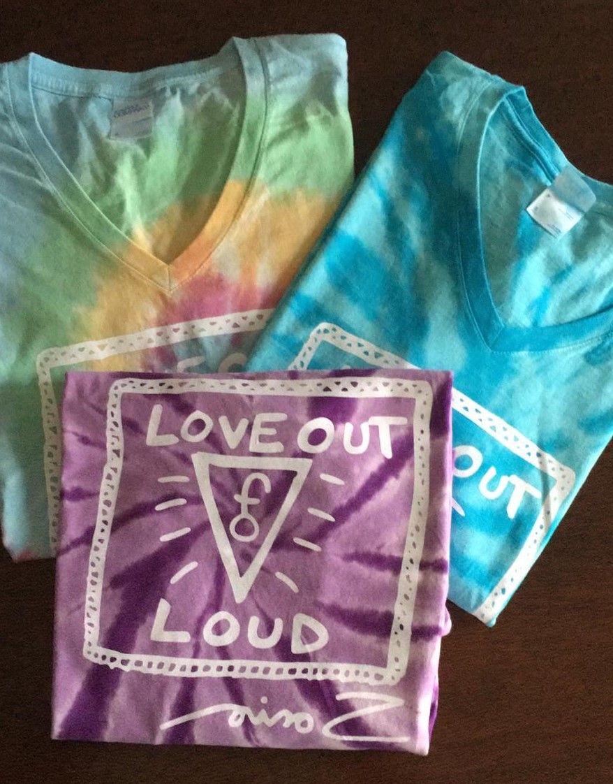 Ladies V-Neck Tie-Dye Short Sleeve Shirts