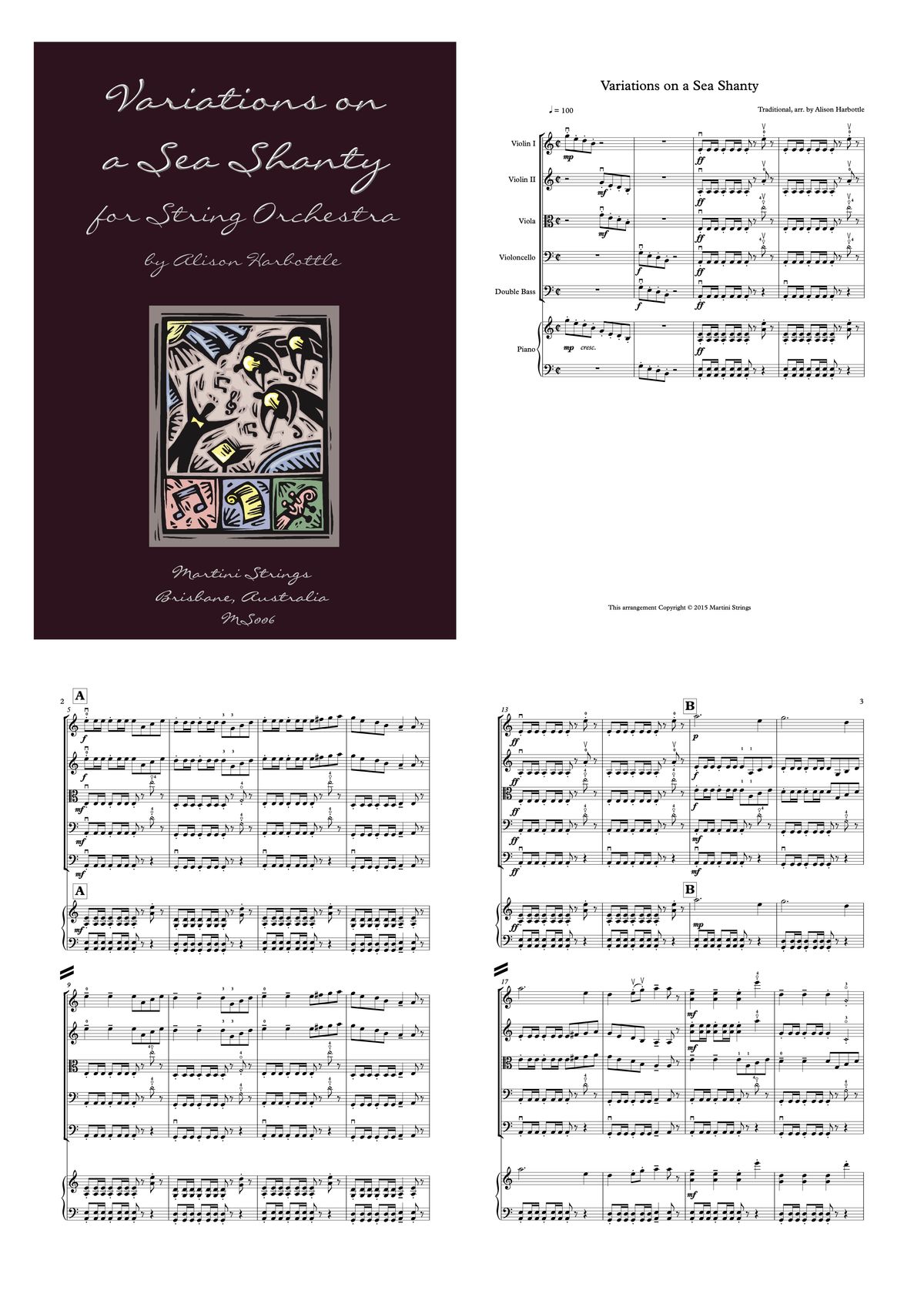 "Variations on a Sea Shanty" for String Orchestra - Digital Download - Grade 2