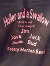 Pink Print black T-shirt Holler and a swallor