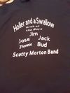 Black T-Shirt Holler and a Swallow White Print