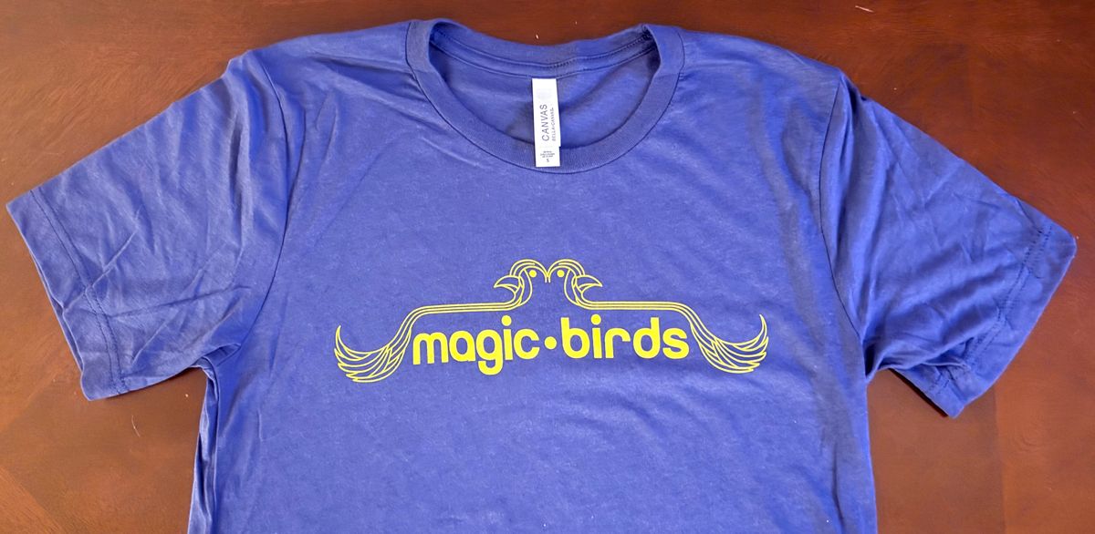 Magic Birds Logo on Navy T-Shirt