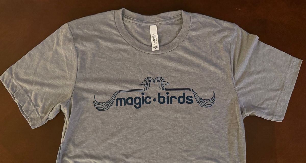 Magic Birds Logo on Grey T-Shirt