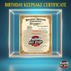 π Birthday Keepsake Certificate
