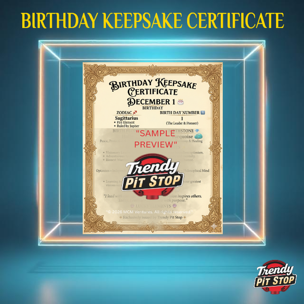 π Birthday Keepsake Certificate