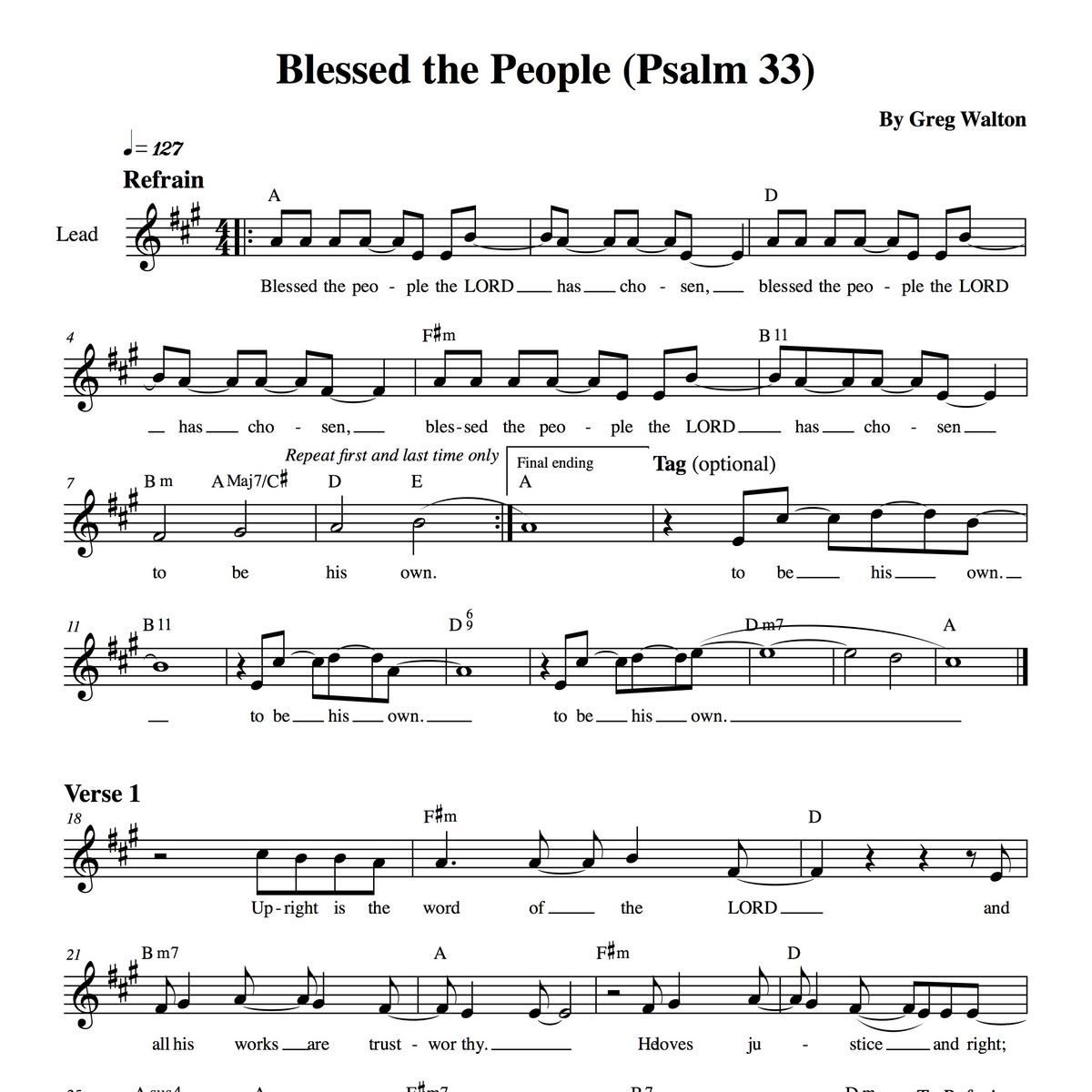 Blessed the People (Psalm 33) - Guitar/Vocal PDF