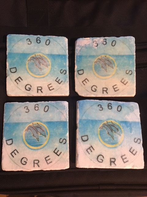 Set Of 4 Marble Coasters (Free Shipping in U.S.)