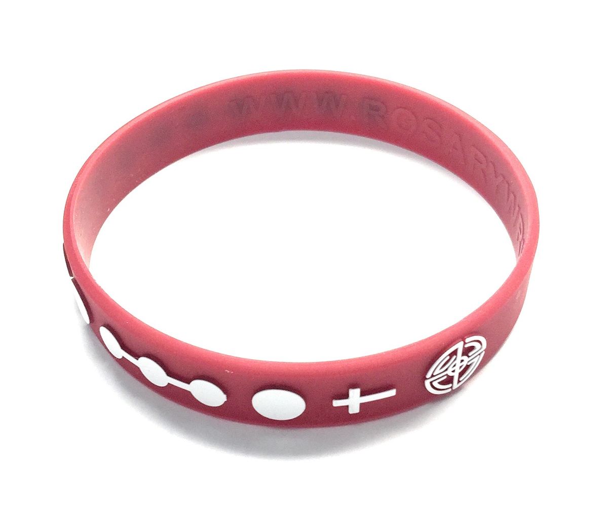 Rosary Wristband - Maroon & White