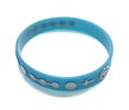Rosary Wristband - Teal & Gray
