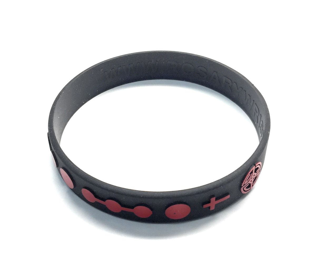Rosary Wristband - Black & Red