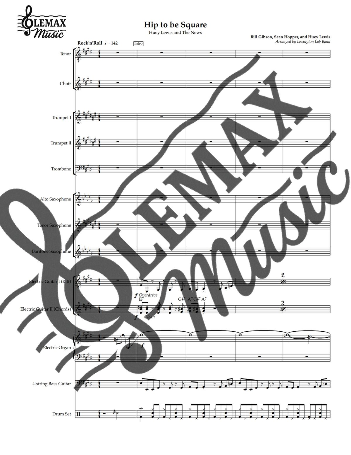 Hip to be Square - Huey Lewis & The News - Sheet Music