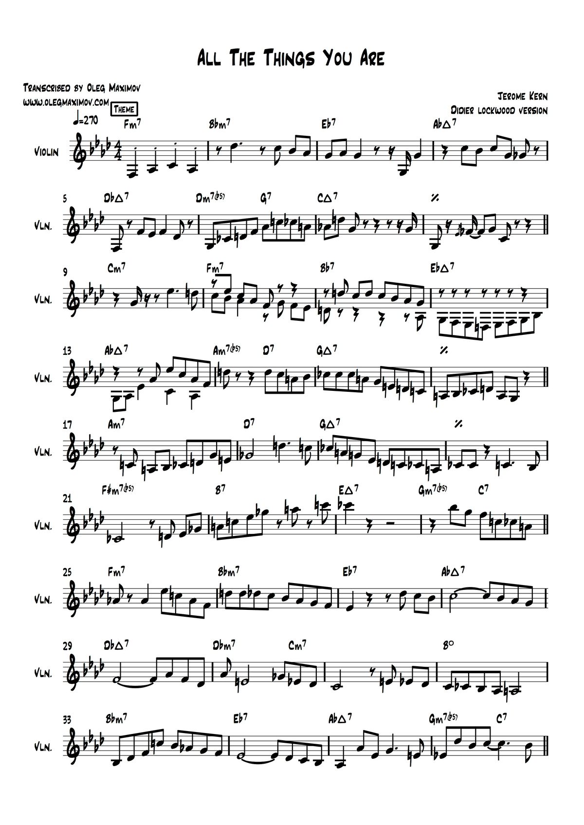Didier Lockwood - All the things you are