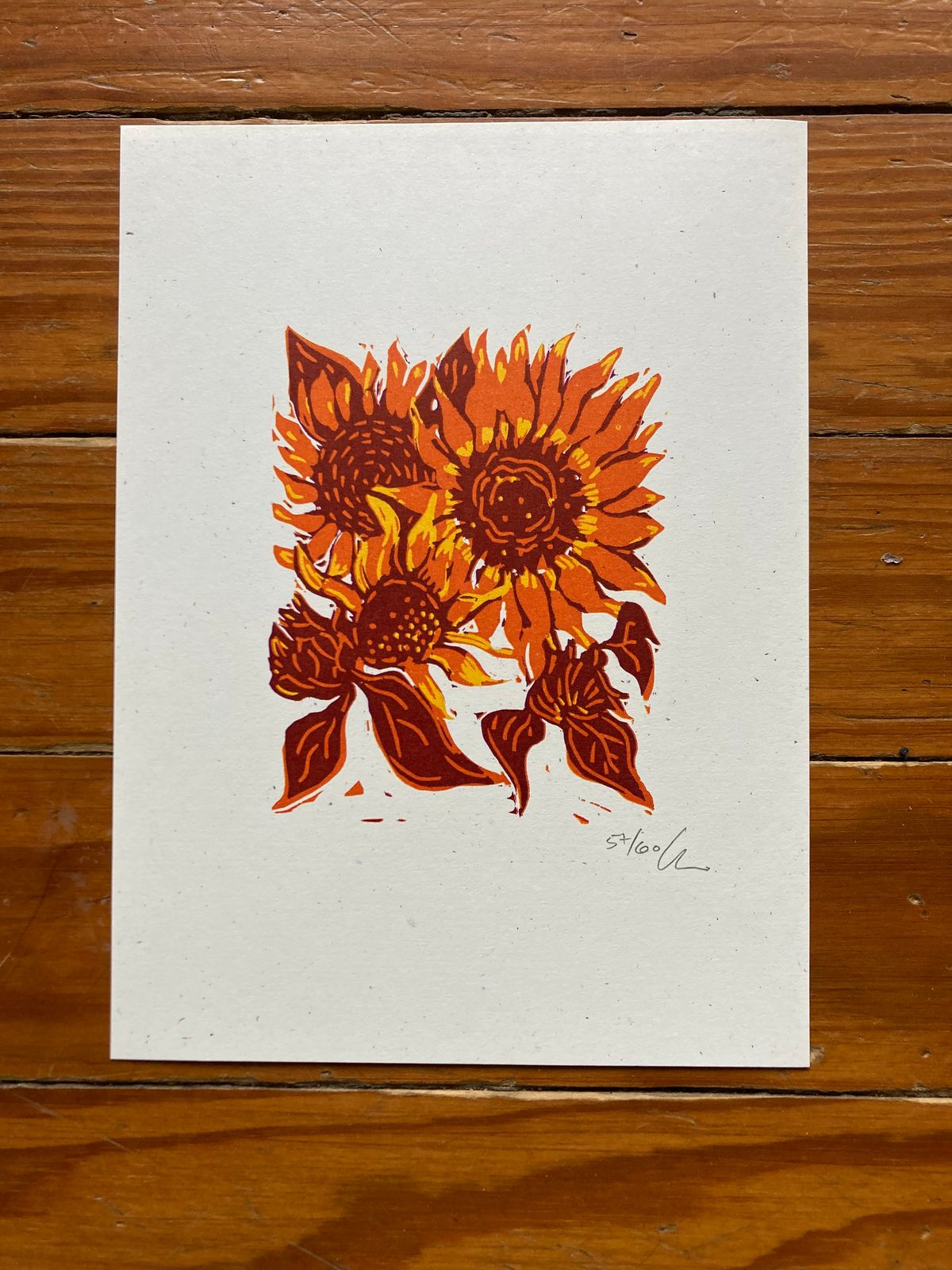 ‘Sunflowers’ Reduction Print