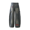 The Brimstone Lab Heavyweight Multi-Pocket Washed Vintage Loose Jeans