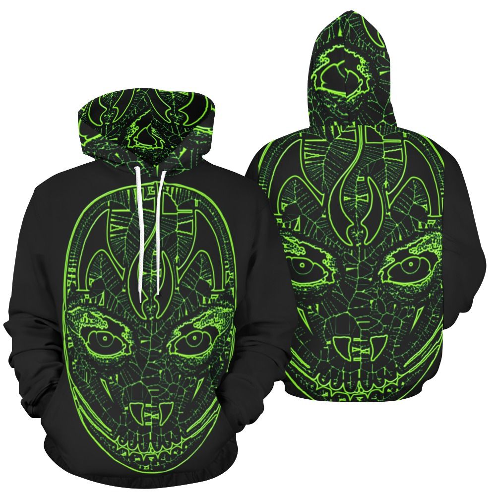 The Brimstone Lab Neon Grey Grus "Big Face" Hoodie