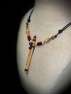 Curly Maple Wood Miniature Flute Pendant with Sleeping Beauty Turquoise Inlay
