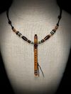Cherry Wood Miniature Flute Pendant with Sleeping Beauty Turquoise Inlay