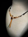 Flame Box Elder Flute Pendant with Sleeping Beauty Turquoise Inlay