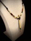 Poplar Wood Miniature Flute Necklace with Sleeping Beauty Turquoise Inlay
