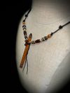 Cherry Wood Miniature Flute Pendant with Sleeping Beauty Turquoise Inlay