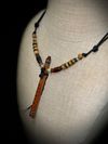 Cherry Wood Miniature Flute Pendant with Sleeping Beauty Turquoise Inlay