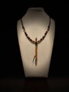 Spanish Cedar Miniature Flute Necklace with Sleeping Beauty Turquoise Inlay