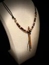 Spanish Cedar Miniature Flute Necklace with Sleeping Beauty Turquoise Inlay