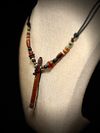 Eastern Red Cedar Miniature Flute Necklace with Sleeping Beauty Turquoise Inlay