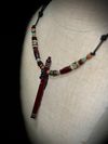 Padauk Wood Miniature Flute Pendant with Sleeping Beauty Turquoise Inlay