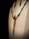 SPECIAL EDITION: Miniature Flute Set | Walnut with Sleeping Beauty Turquoise Inlay Necklace and Earrings Set