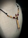 Curly Maple Wood Miniature Flute Pendant with Sleeping Beauty Turquoise Inlay
