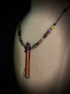 Red Cedar Miniature Flute Necklace with Sleeping Beauty Turquoise Inlay